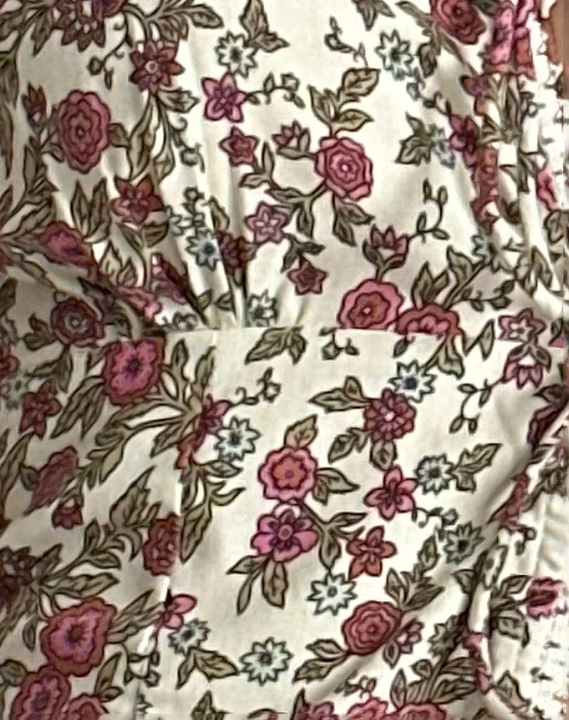 Esau Tie Front Top in Vintage Bloom Ivory