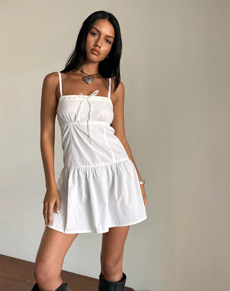 Mini robe Felin en popeline blanche