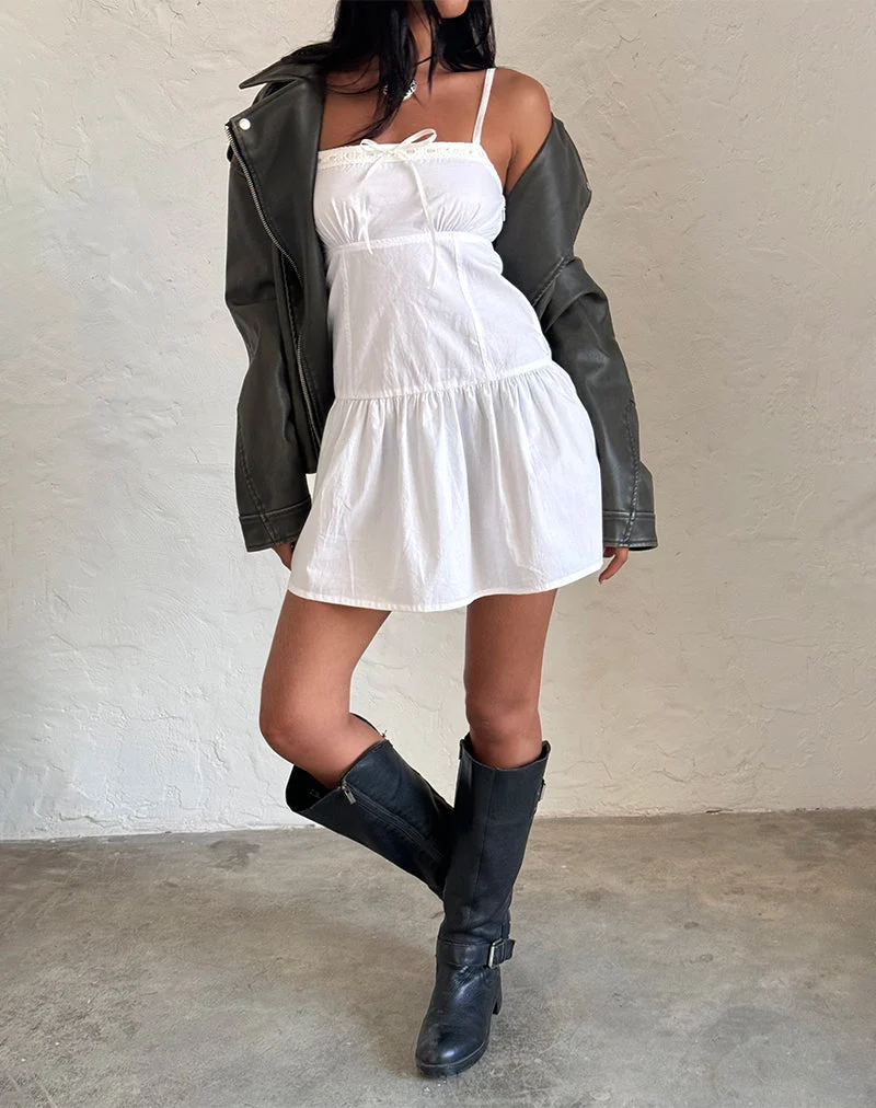 Mini robe Felin en popeline blanche