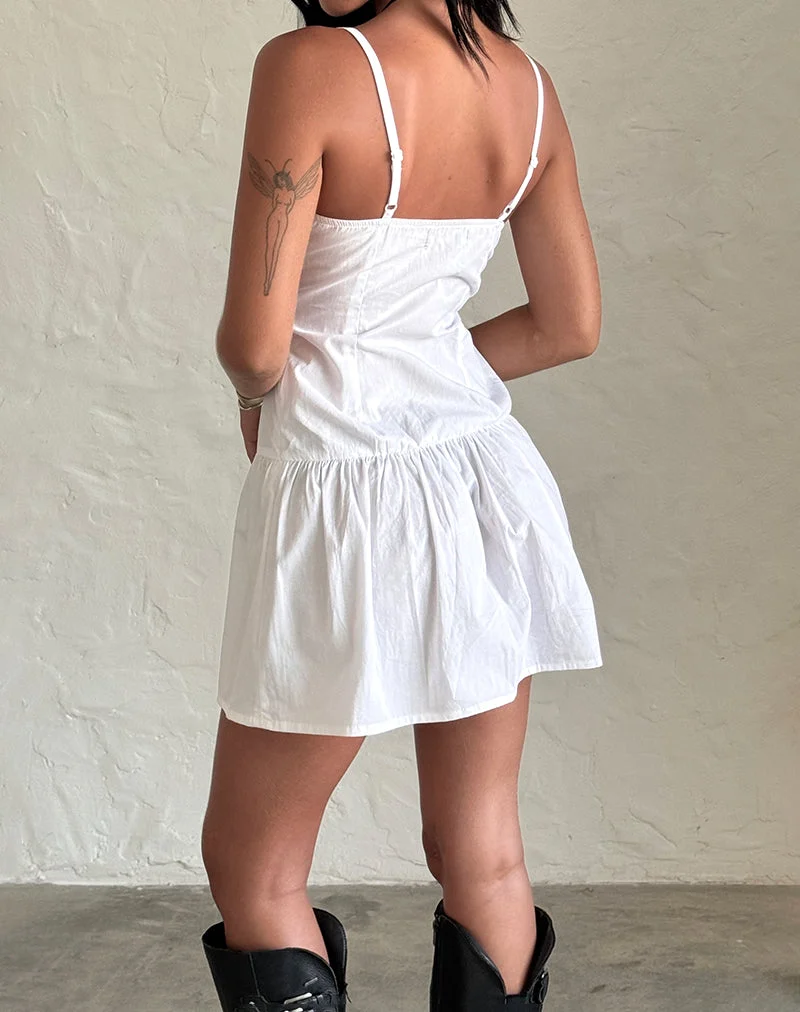 Mini robe Felin en popeline blanche