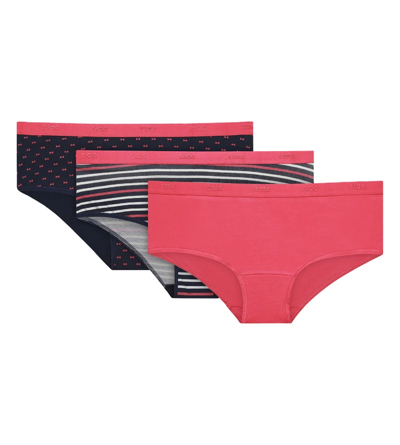 Lot de 3 boxers pretty rose en coton stretch Les Pockets