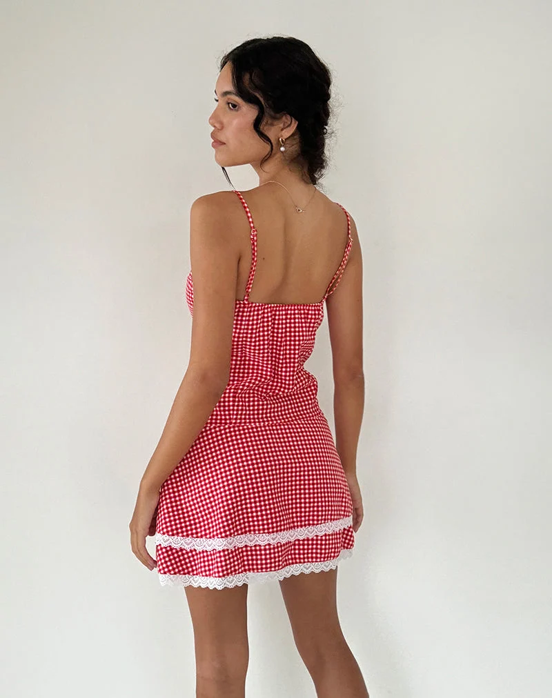 Mini robe Flossie en vichy rouge