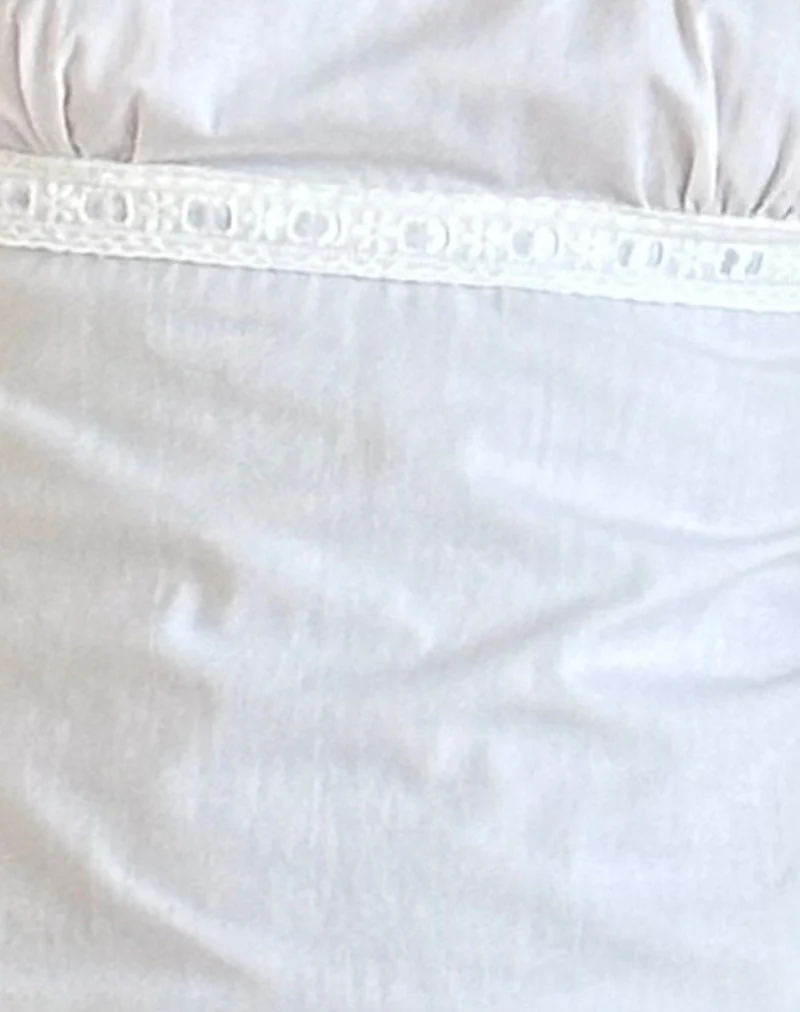 Bella Mini robe de thé en popeline blanche