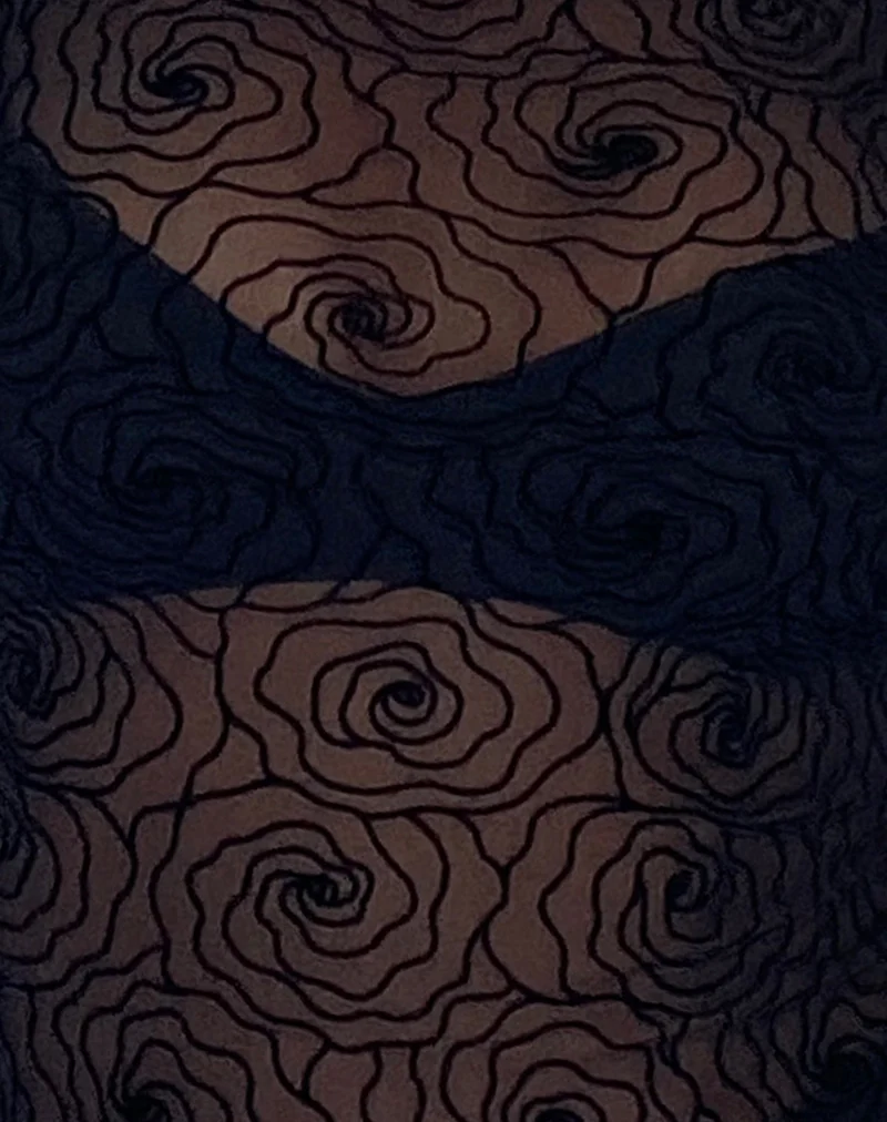 Florian Unlined Midi Dress in Black Abstract Flower Flock (robe midi non doublée en noir)