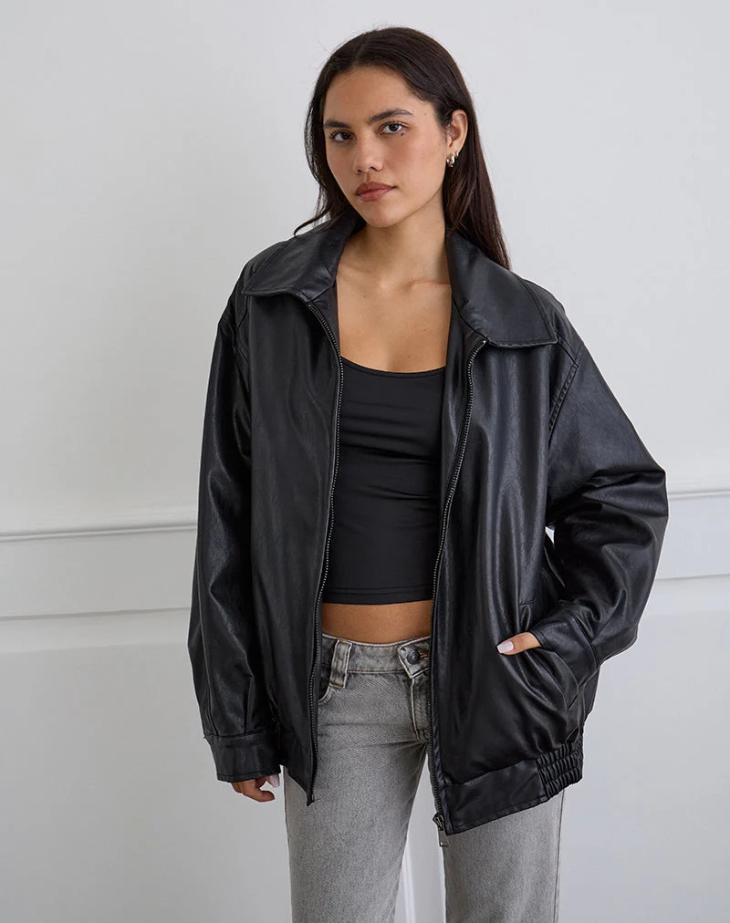 Veste Cavita en PU noir