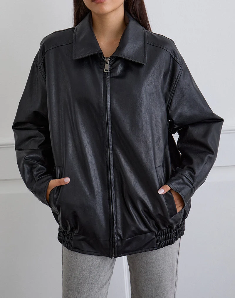 Veste Cavita en PU noir