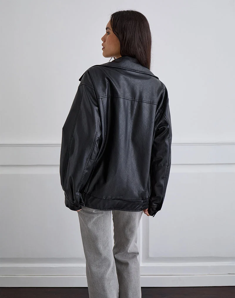 Veste Cavita en PU noir