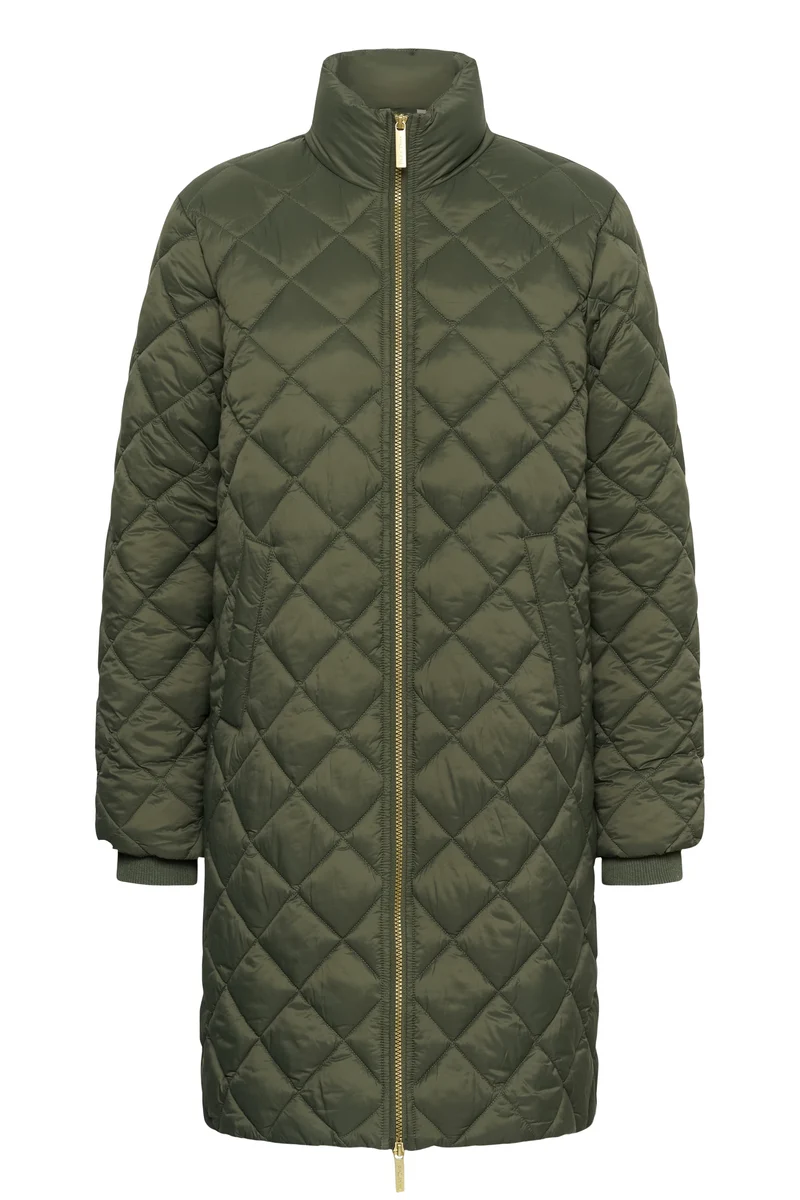 Manteau long Olilana matelassé à col montant