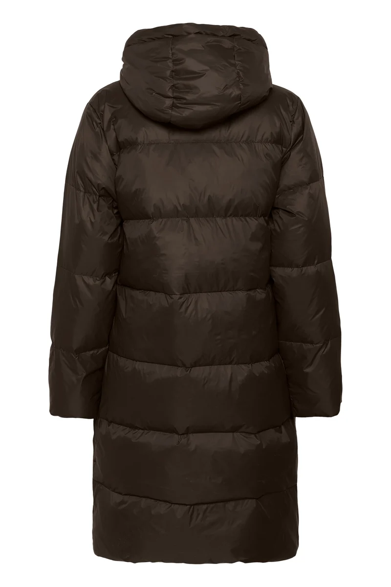 Manteau long Camly matelassé à capuchon