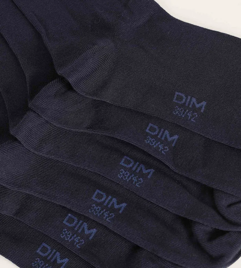 Lot de 3 paires de chaussettes homme Bleu Marine Dim Coton Confort