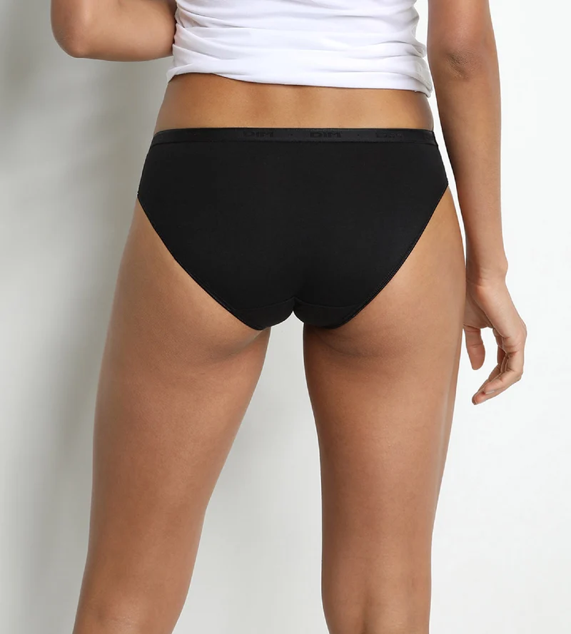 Lot de 2 slips midi noir et blanc en coton bio