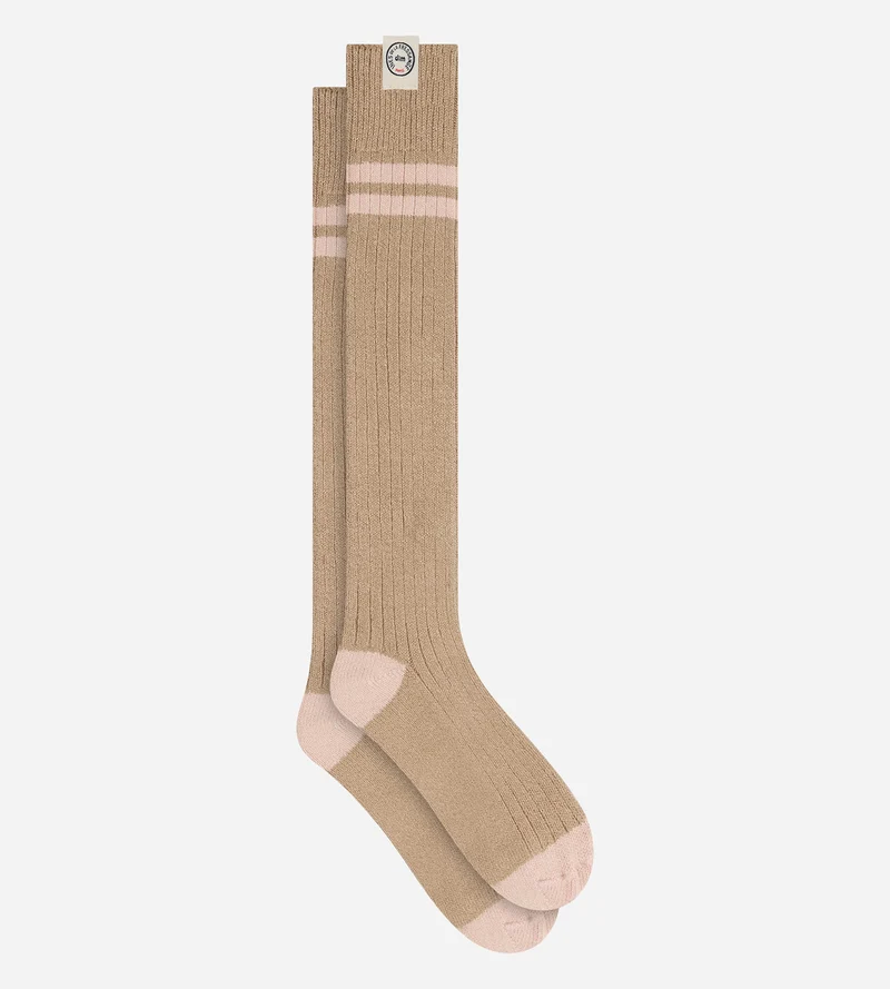 Chaussettes hautes coton taupe profond DIM x Ines de la Fressange