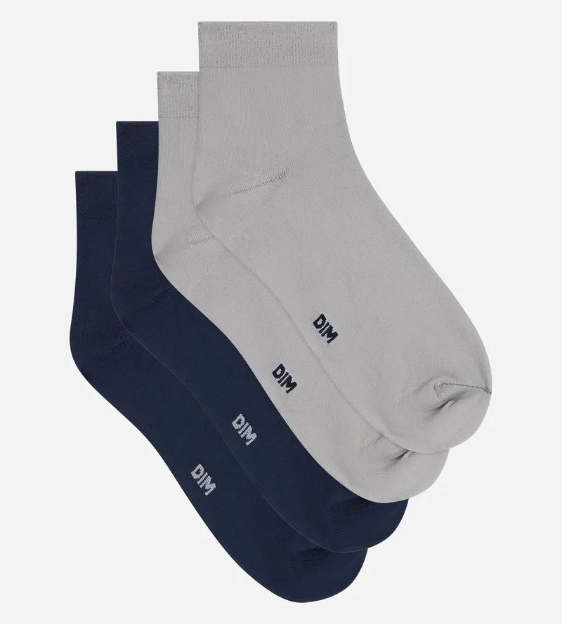 Chaussettes femme lot de 2 paires marine et gris