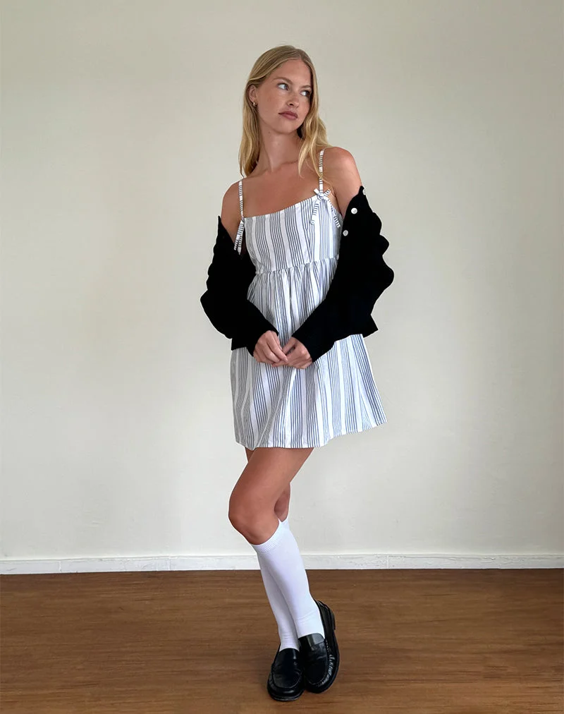 Mini robe Tisyani à rayures verticales grises