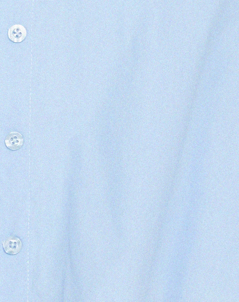 Mavis Button Up Shirt in Poplin Sky Blue