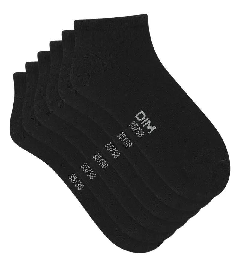 Lot de 3 paires de chaussettes courtes femme Noir Dim Coton