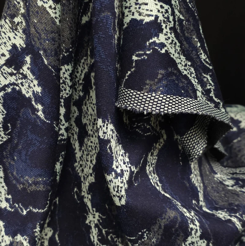Tricot jacquard | Bleu nuit & gris minéral | Exclusivité Marigold