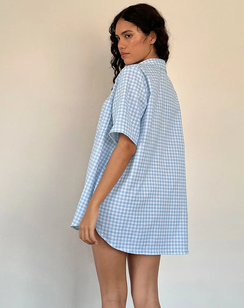 Smith Oversized Shirt, vichy bleu