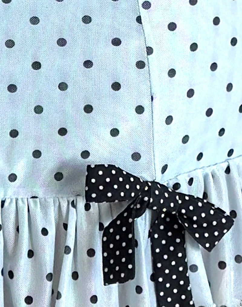 Mini robe Khalil, bleu, noir et pois basiques