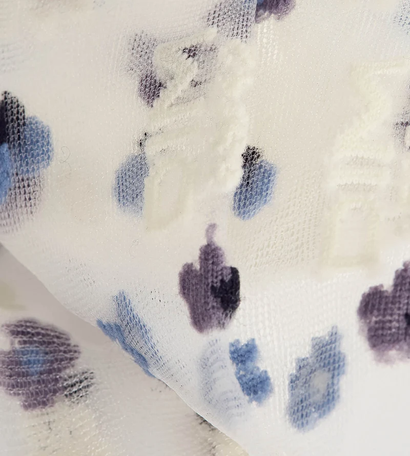 Chaussettes femme transparentes imprimé bleu Socks Petal