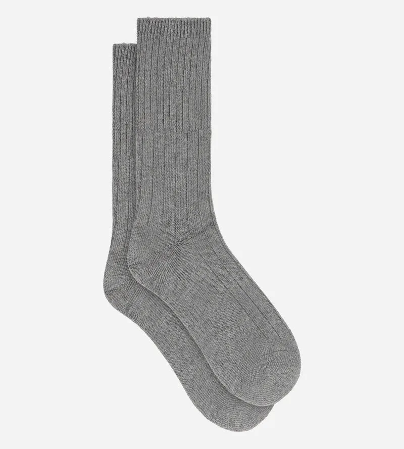 Chaussettes chaudes femme gris mélange