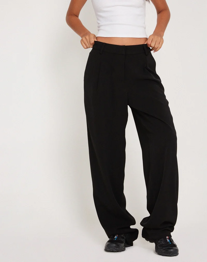 Pantalon à jambes larges Sakaria, Tailoring Black
