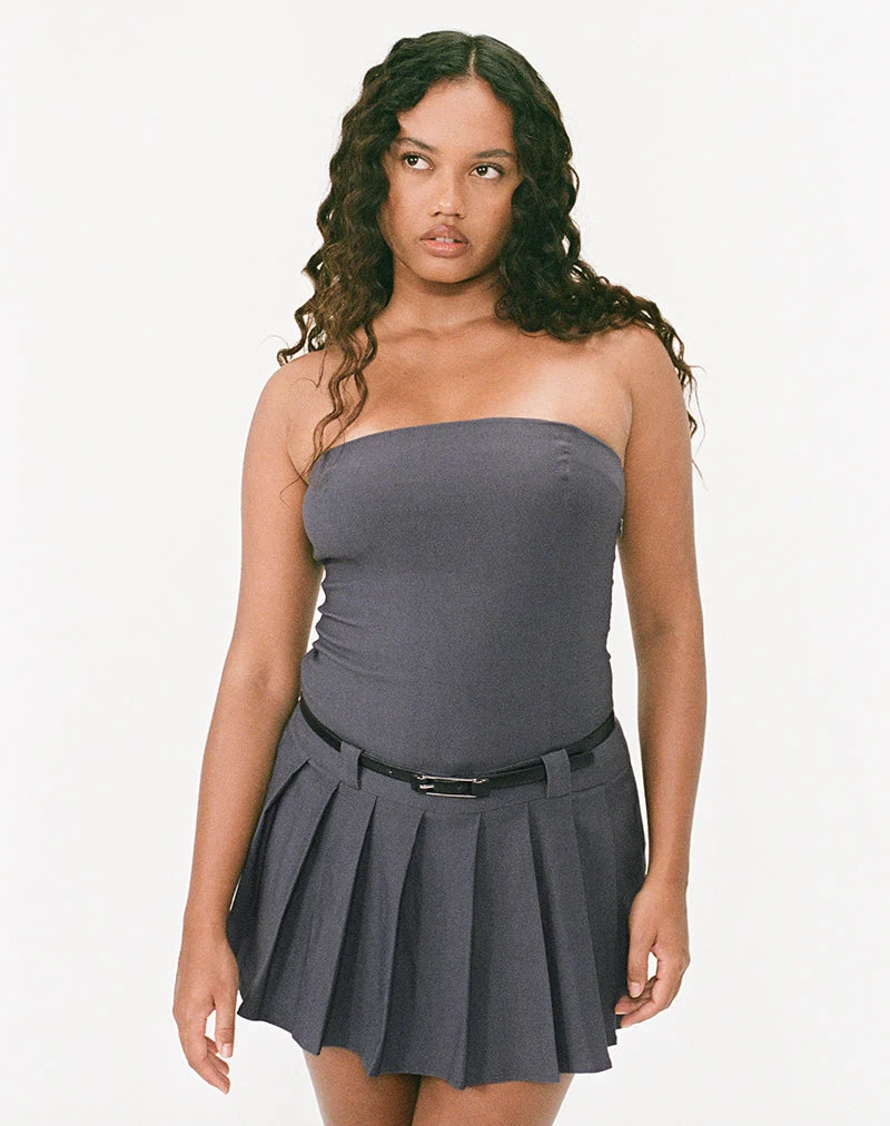 Mini robe bandeau Payoda en gris foncé
