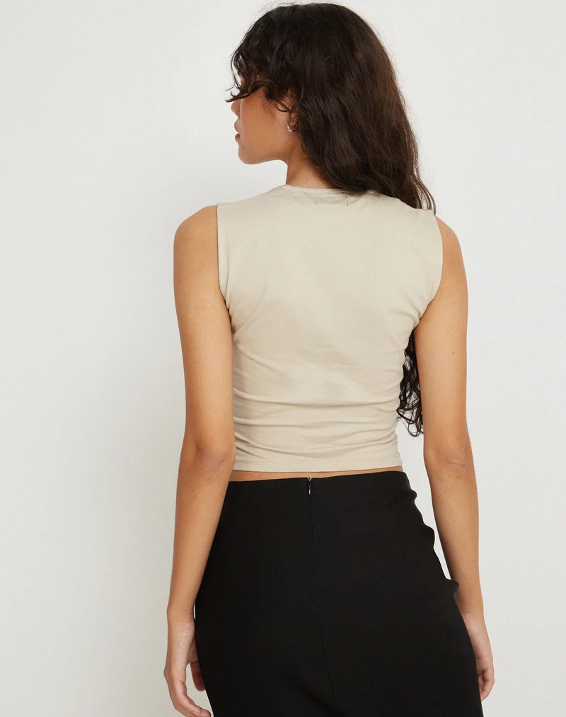 Jinsu Crop Top en Lycra Coconut Milk