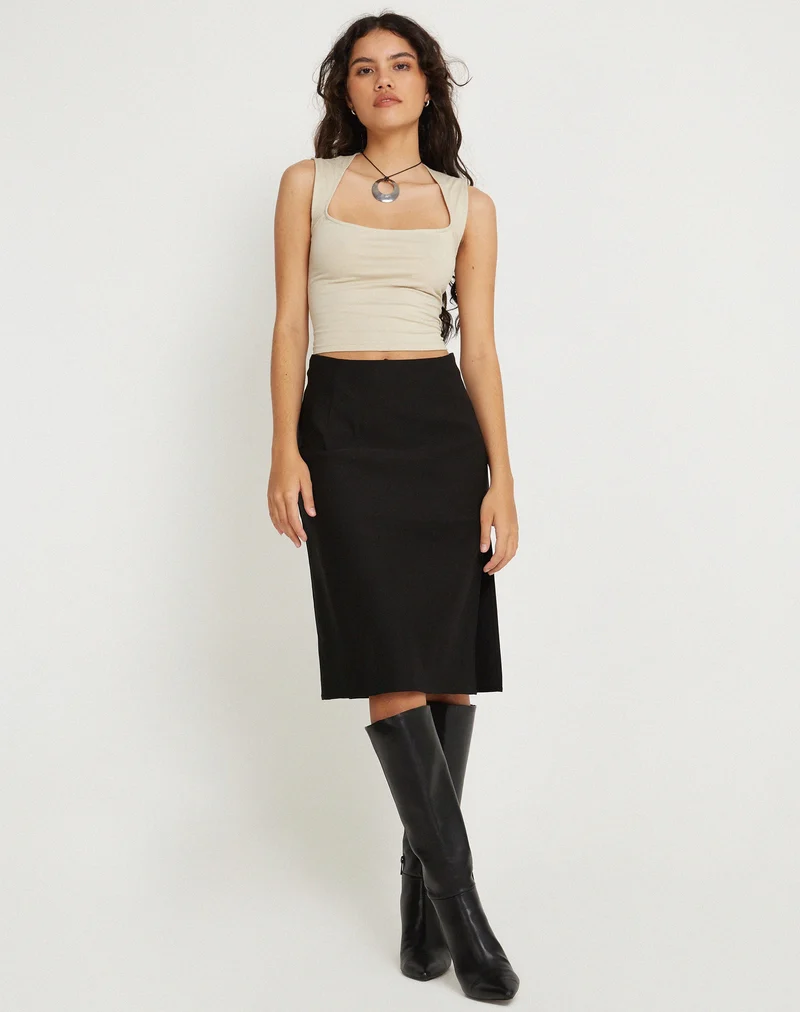 Jinsu Crop Top en Lycra Coconut Milk