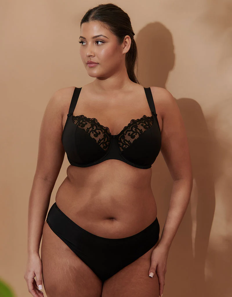 Flirtelle Swirl Balcony Bra Black
