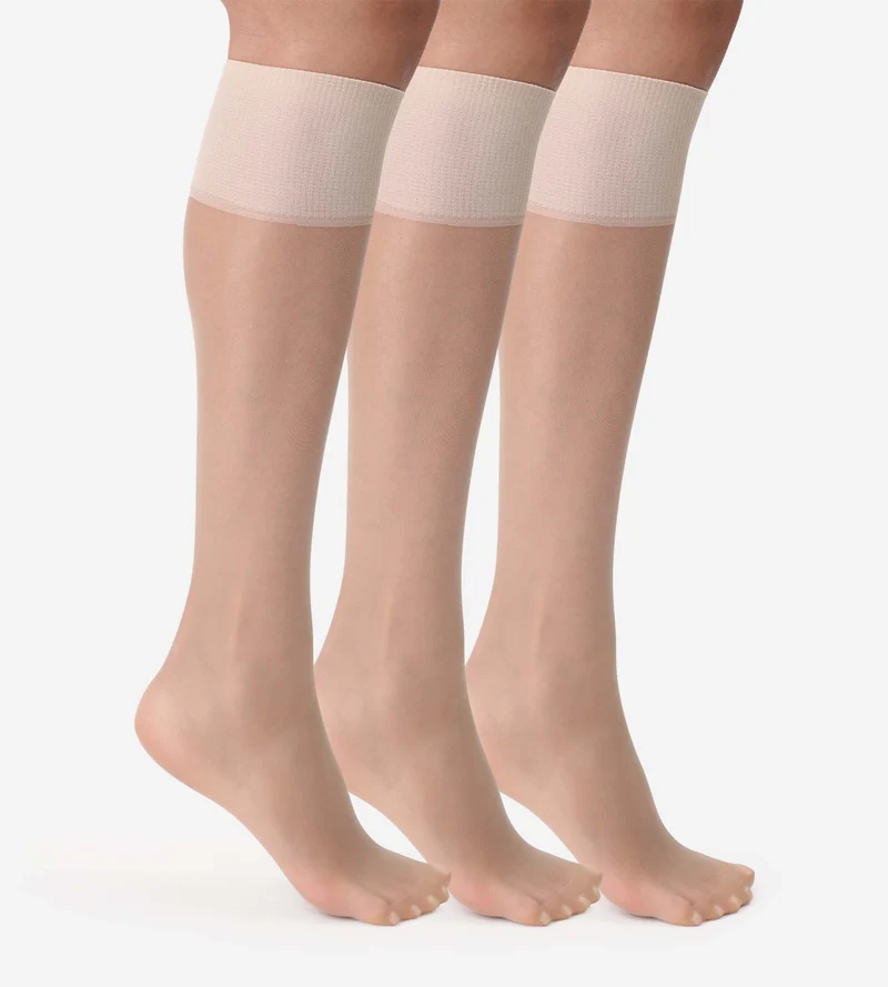 Lot de 3 mi-bas transparents capri Beauty Resist 20D