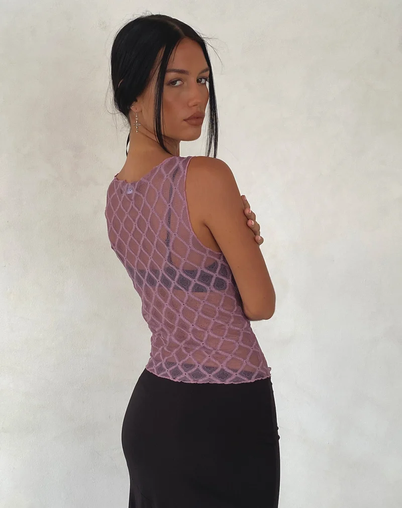 Maloe - Débardeur à motifs en dentelle - Mauve
