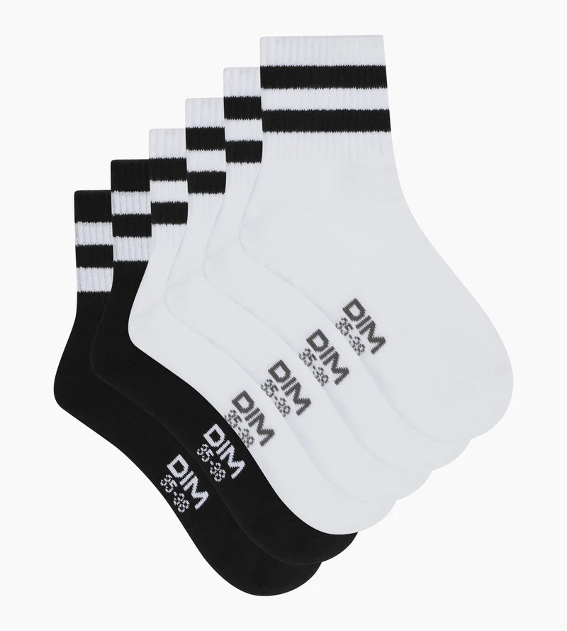 Lot de 3 paires de chaussettes basses homme Blanc Noir EcoDim