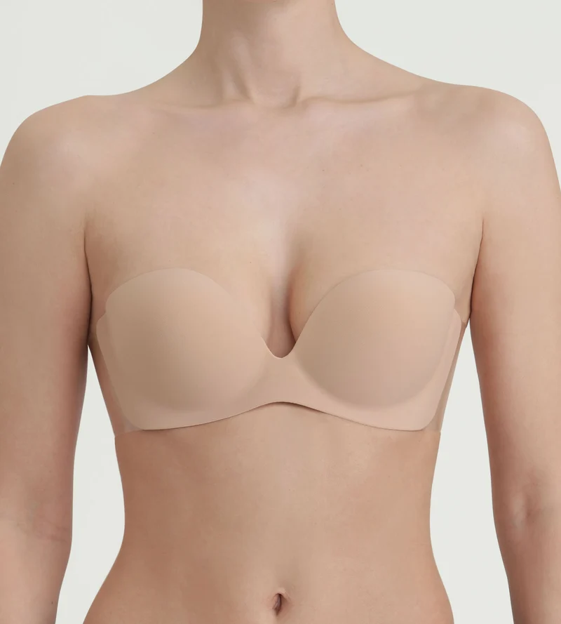 Soutien-gorge bandeau adhésif sans bretelles nude