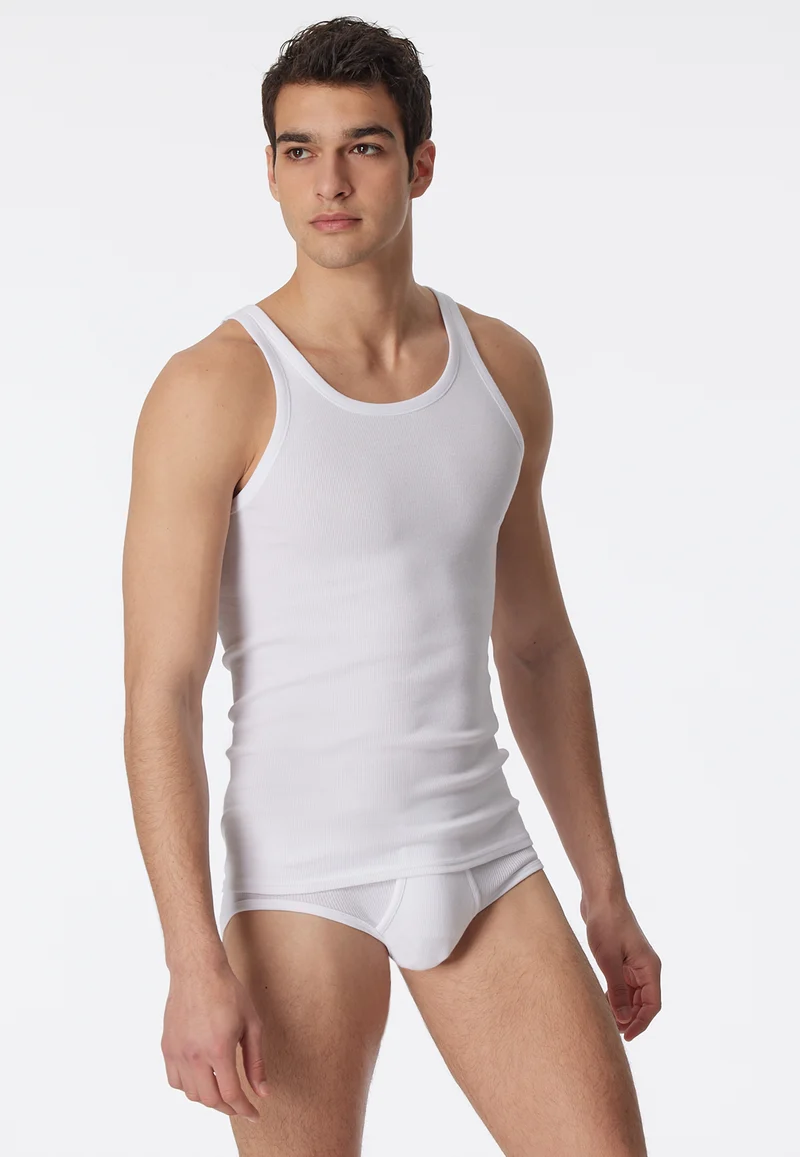 Unterhemd Doppelripp 2er-Pack Weiss - Essentials