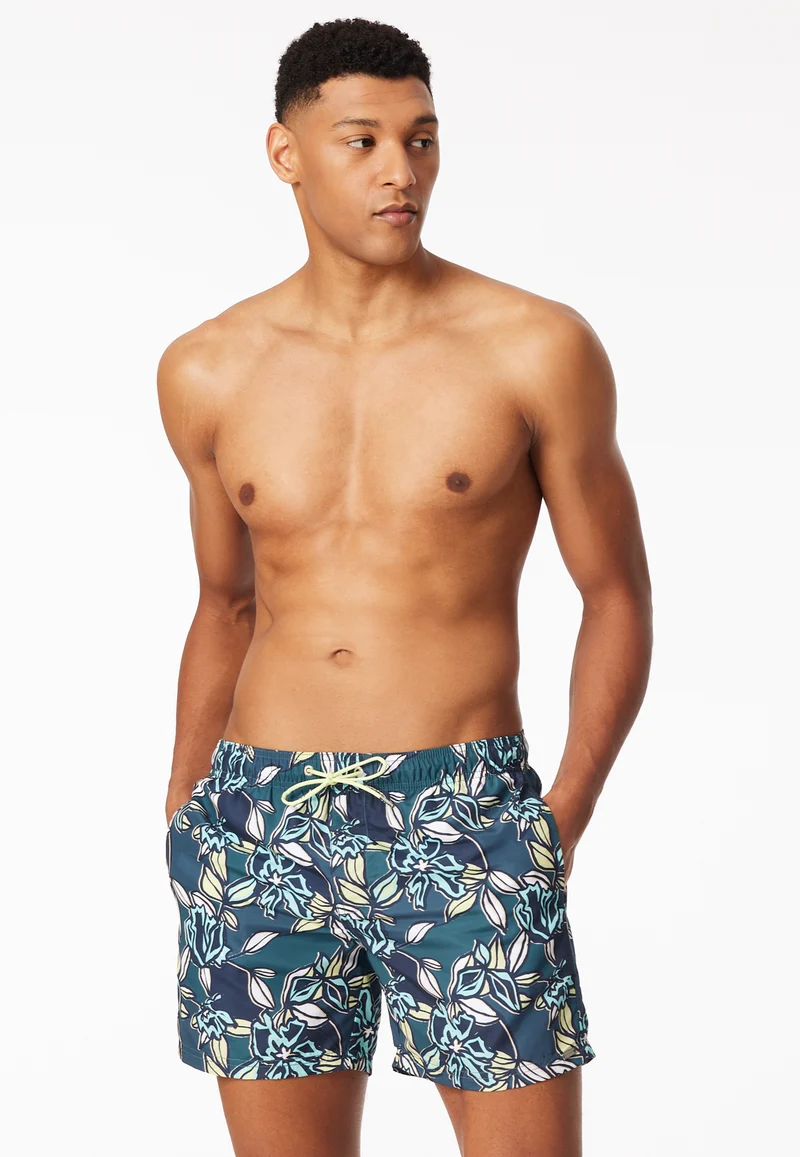 Badeshorts Bunt gemustert - Aqua