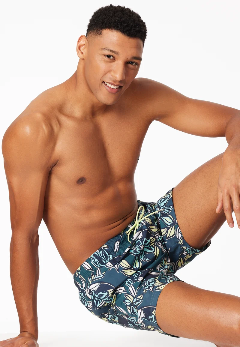 Badeshorts Bunt gemustert - Aqua