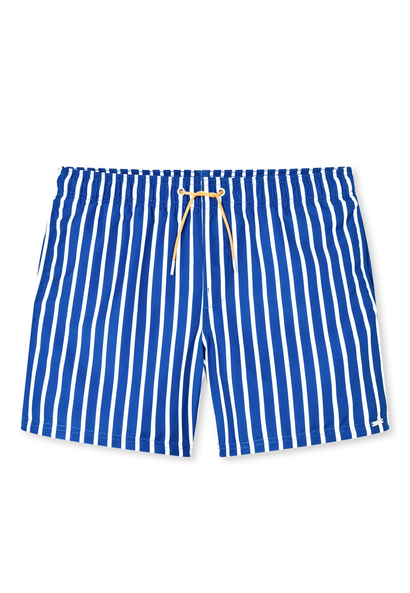 Badeshorts Blau/Weiss gestreift - Aqua