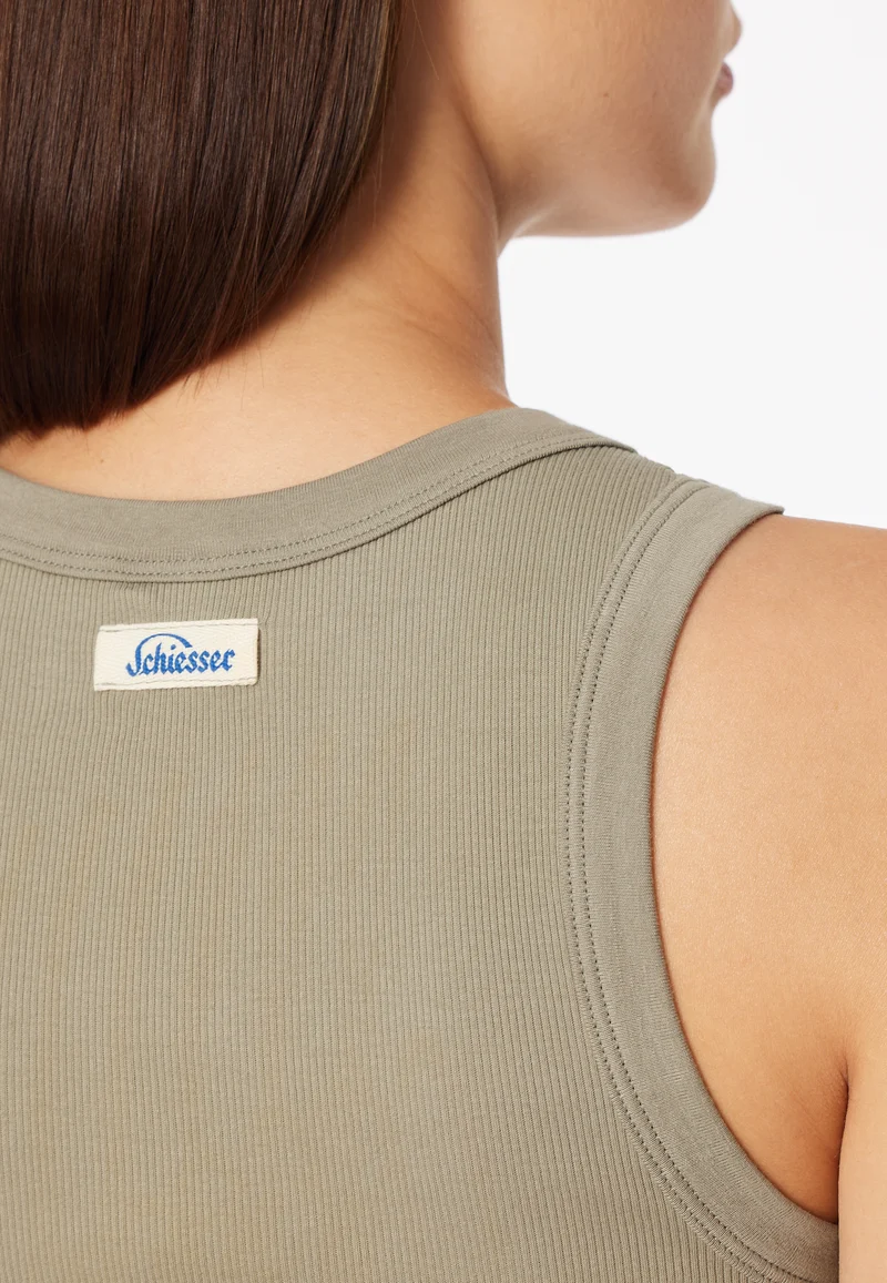 Tank Top Feinripp Oliv - Revival Paula