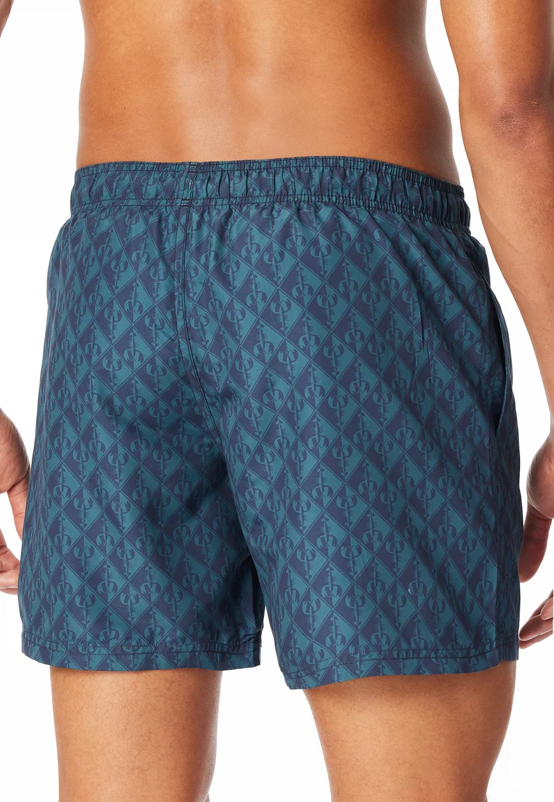 Badeshorts Blau gemustert - Aqua