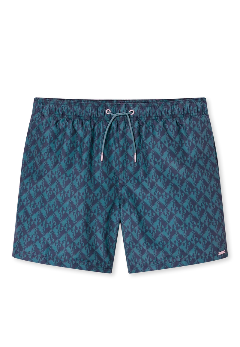 Badeshorts Blau gemustert - Aqua