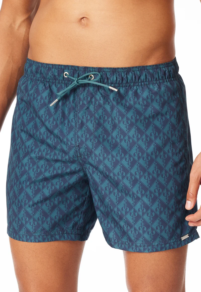 Badeshorts Blau gemustert - Aqua