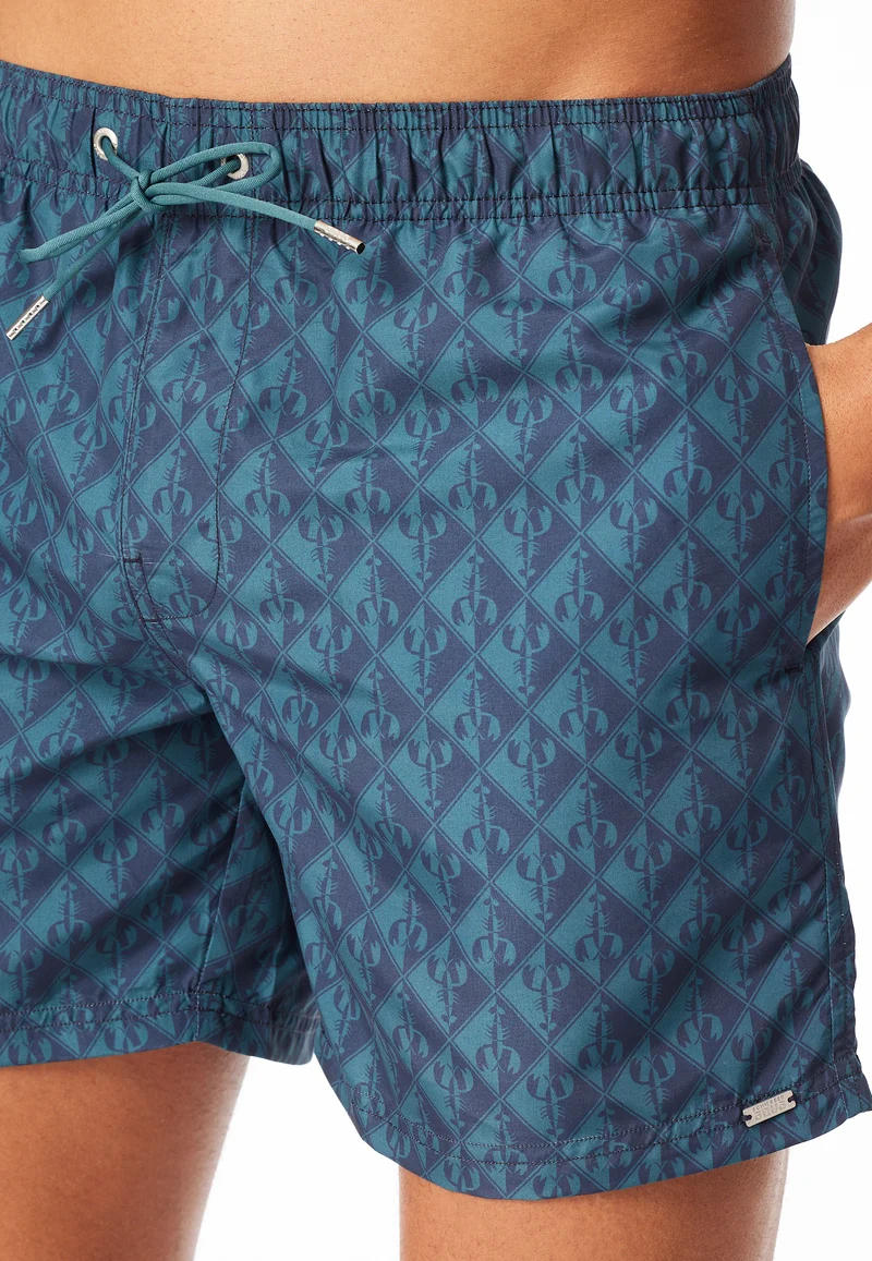 Badeshorts Blau gemustert - Aqua