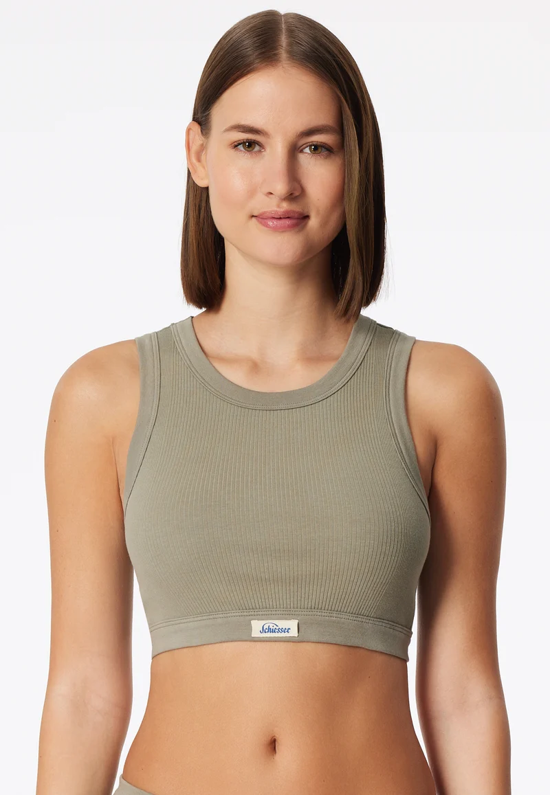 Bustier Feinripp Oliv - Revival Paula