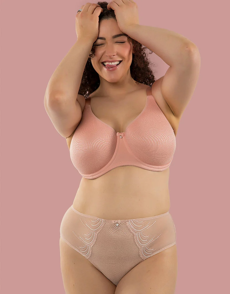 Parfait Pearl Unlined Seamless Minimizer Bra Peach Pink
