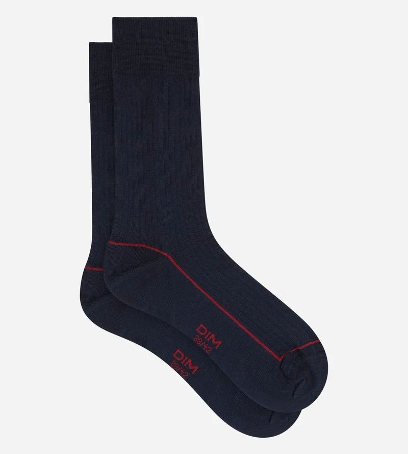 Chaussettes homme coton bleu marine La Mode Côtelée