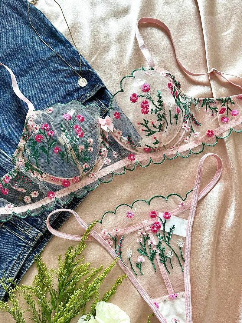 Ensemble Lingerie Sexy Fleuri - Jessica