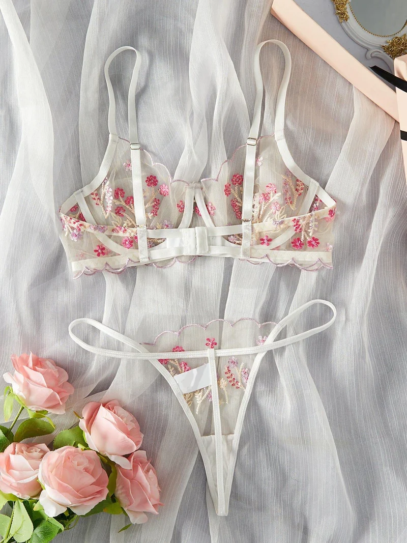 Ensemble Lingerie Sexy Fleuri - Jessica