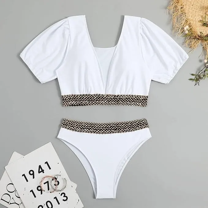 Maillot Échancré Manches Bouffantes - Honorine