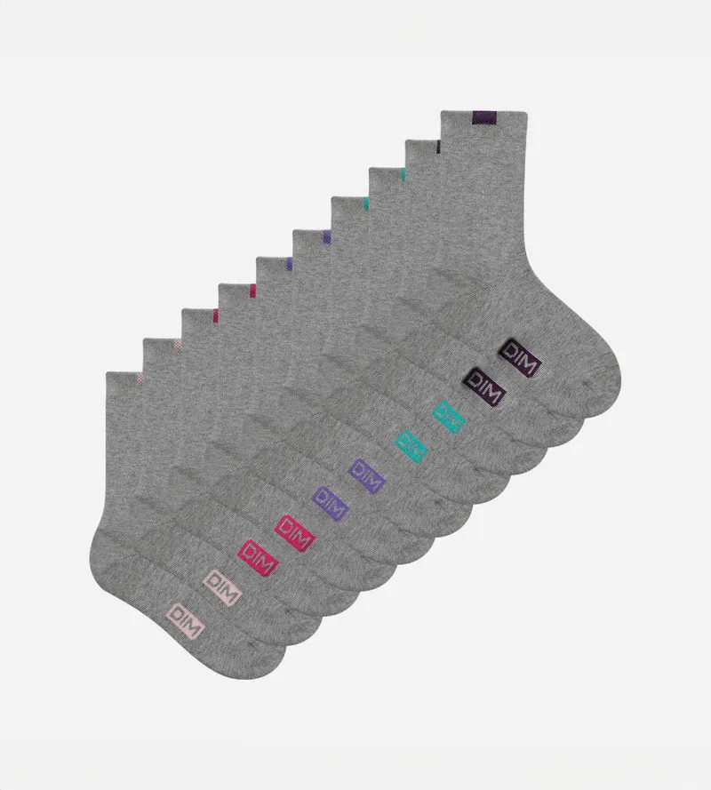 Lot de 5 paires de chaussettes femme coton mélangé Gris Clair ECODIM